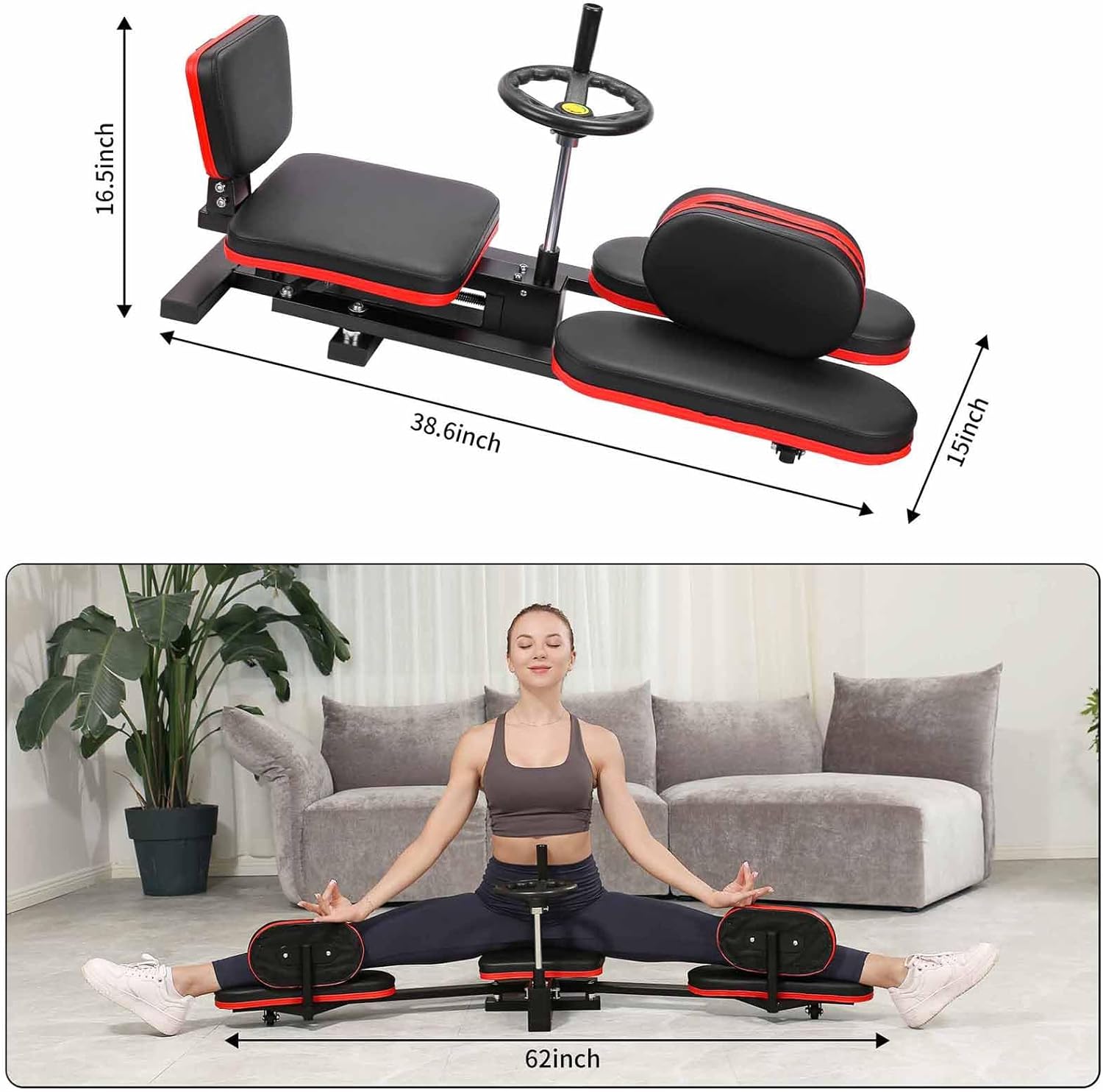 Home Gym Yoga - Thuisgym trainingsapparatuur, stalen beenrek- en splitmachine,