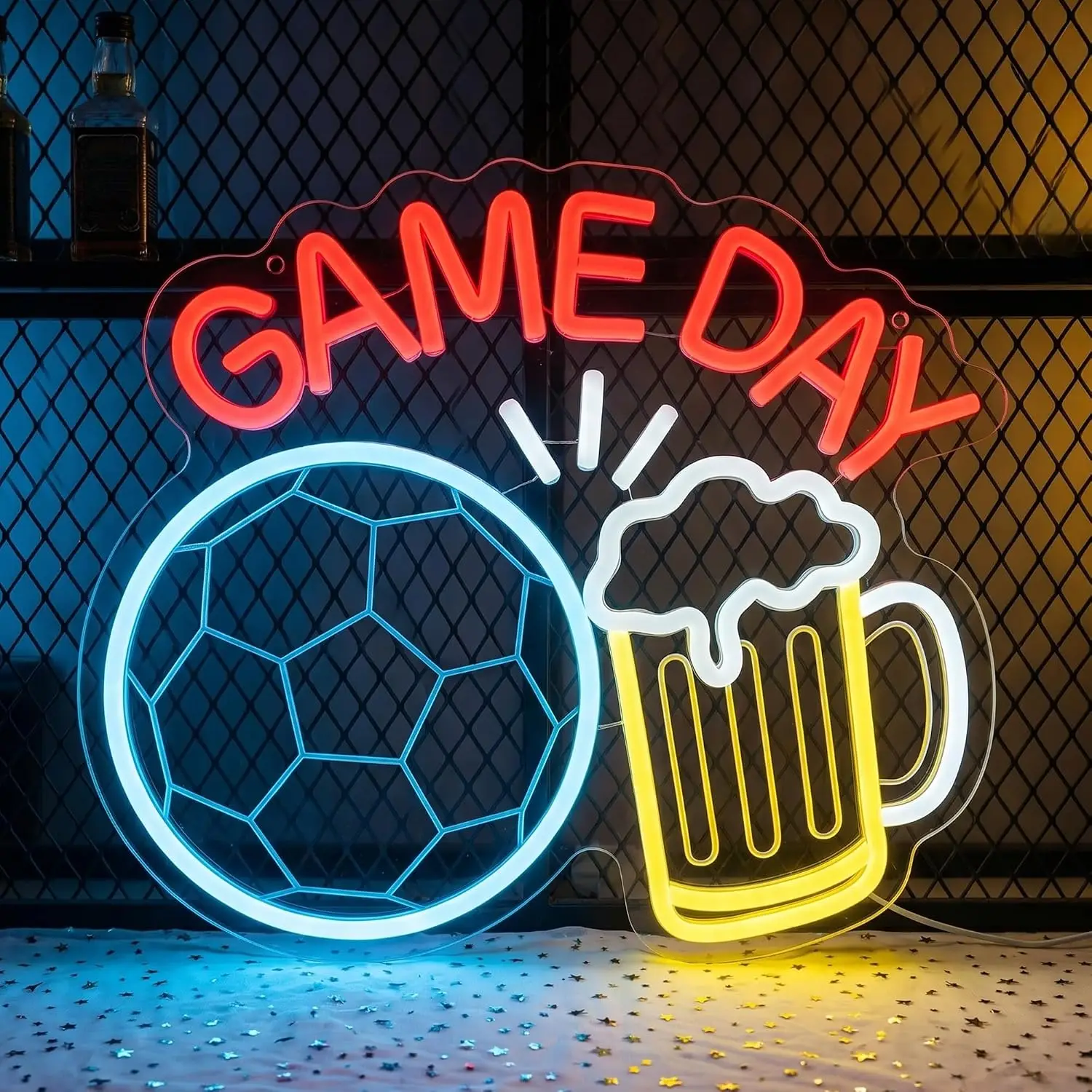 Home Gym Neon Sign - LED Neonbord Voetbal Neonlicht USB-aangedreven Wandlamp