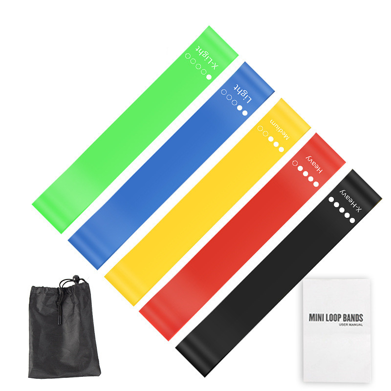 Home Gym Routine - 5-delige TPE weerstandsbandenset met opbergtas &