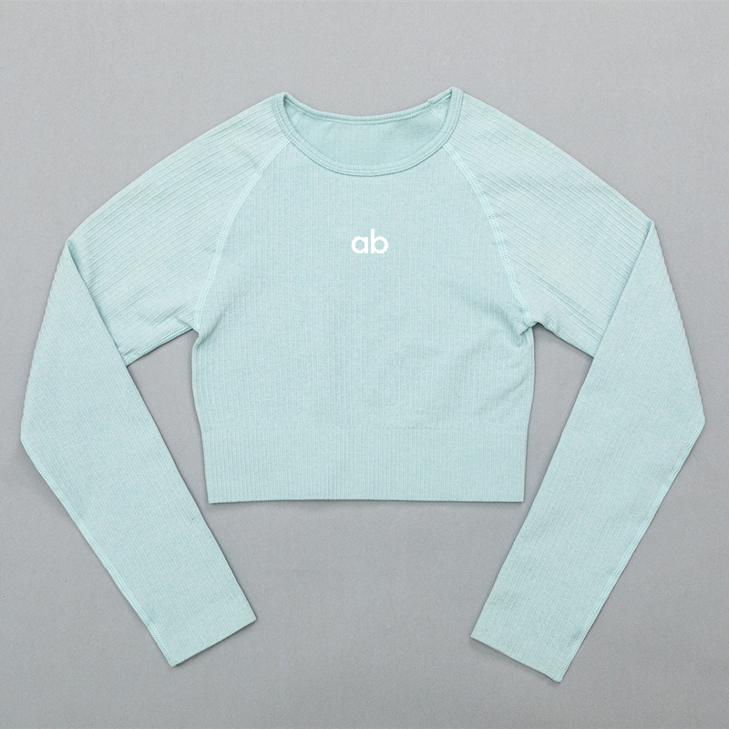 Home Gym Yoga - Dames geribbeld naadloos crop top yogashirt