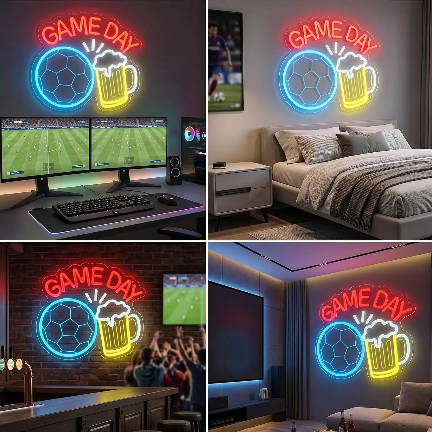 LED Neonbord Voetbal Neonlicht - Home Gym Neon Sign recensie en prijs