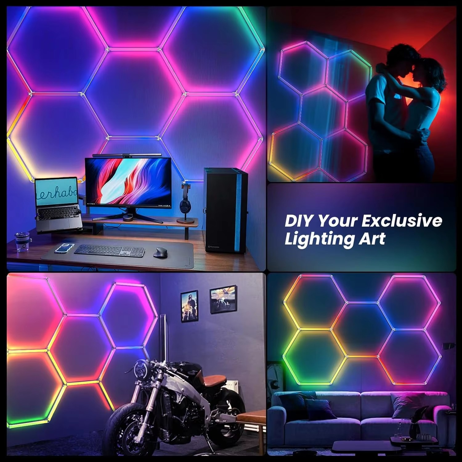 RGB-hexagonale LED-lampen met  - Home Gym Neon Sign recensie en prijs