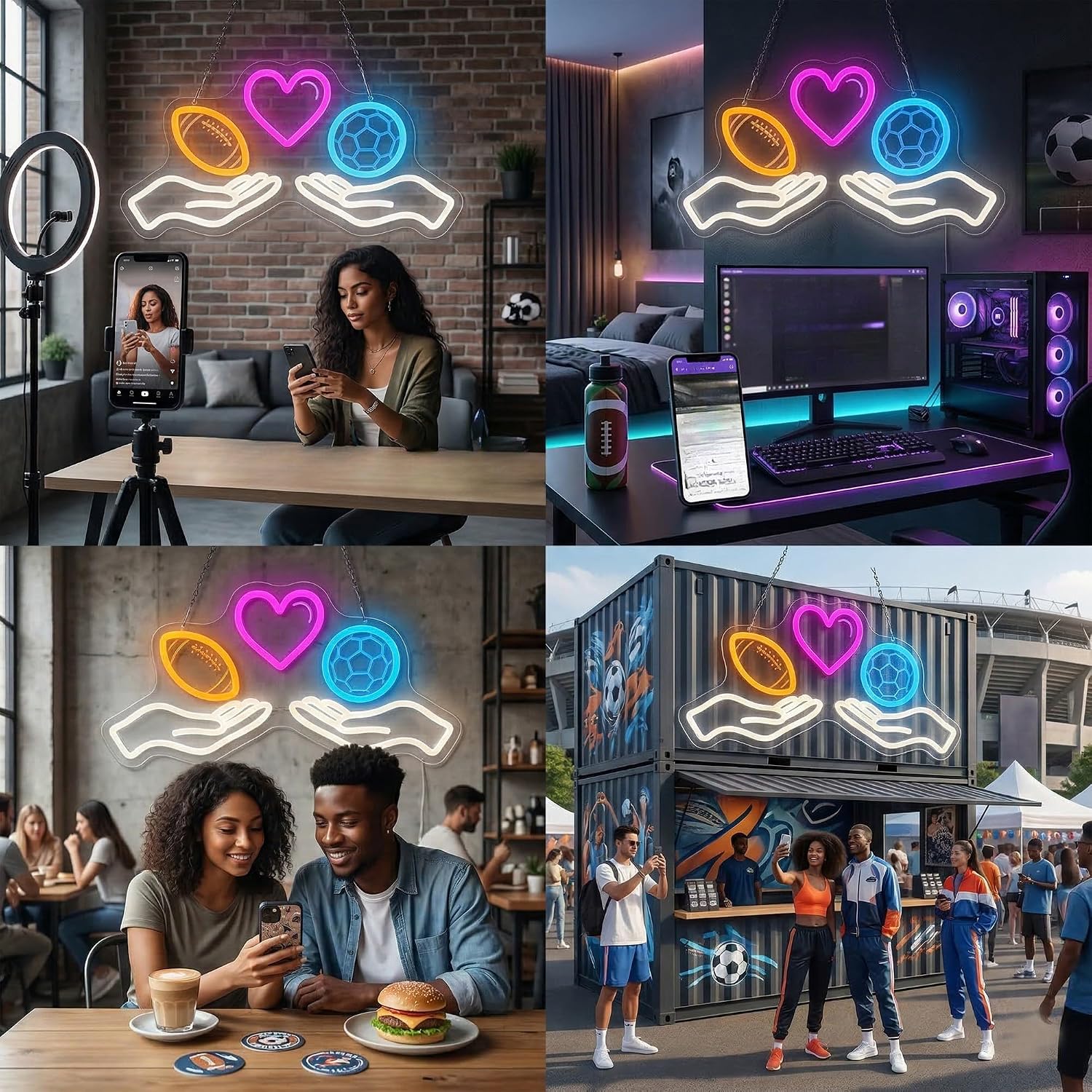 LED Neonbord Voetbal Neonlicht - Home Gym Neon Sign recensie en prijs